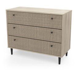 Tout neuf ???? Commode 3 Tiroirs Décor Effet Cannage L90cm HANOÏ ⭐ -VIDAXL Shop unnamed file 2486