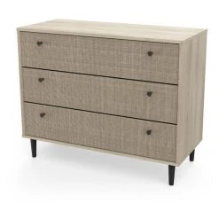 Tout neuf 🛒 Commode 3 Tiroirs Décor Effet Cannage L90cm HANOÏ ⭐ -VIDAXL Shop unnamed file 2486
