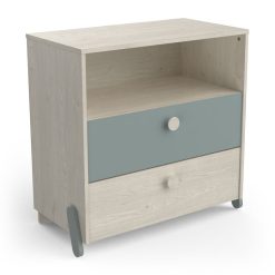 Coupon ???? Commode Enfant 1 Niches 2 Tiroirs L73cm NOLAN ????