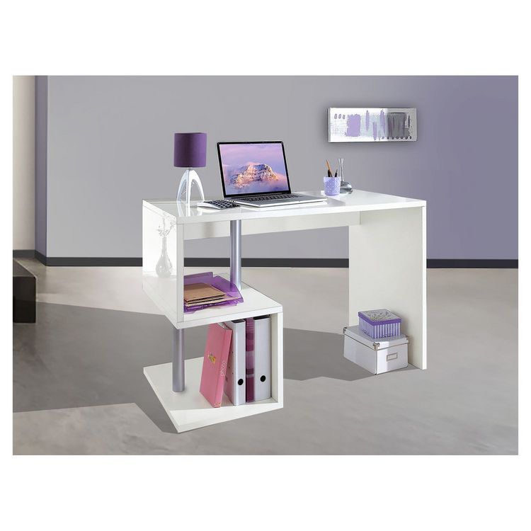 Bureau droit moderne avec étagère 100 cm SANTA Sortie ⌛ Bureau Droit Moderne Avec étagère 100 Cm SANTA ???? -VIDAXL Shop unnamed file 2532