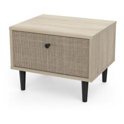 Sortie ❤️ Chevet 1 Tiroir Décor Effet Cannage L44cm HANOÏ ????