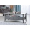 Budget ???? Table Basse Rectangulaire En Bois Massif 2 Tiroirs Plateau Verre L115cm CASSIS ????