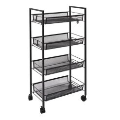 Tout neuf ✔️ Paris Prix Desserte 4 Niveaux En Métal Roulettes 84cm Noir ????