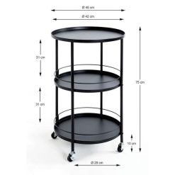 Meilleure vente ???? Paris Prix Desserte De Cuisine Design Baro 75cm Noir ???? -VIDAXL Shop unnamed file 275