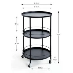 Meilleure vente 🎁 Paris Prix Desserte De Cuisine Design Baro 75cm Noir 🤩 -VIDAXL Shop unnamed file 275