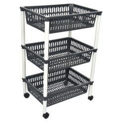 Offres ???? Paris Prix Desserte De Cuisine 3 Niveaux 66cm Anthracite ????