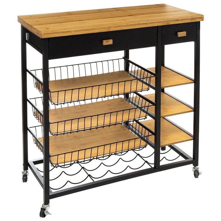 ATMOSPHERA Desserte métal et bambou Nera Promo ???? ATMOSPHERA Desserte Métal Et Bambou Nera ???? -VIDAXL Shop unnamed file 306