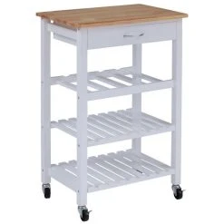 Sortie 🛒 Paris Prix Desserte De Cuisine 3 Niveaux Coril 84cm Blanc 🌟