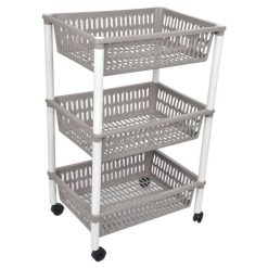 Tout neuf ✔️ Paris Prix Desserte De Cuisine 3 Niveaux 66cm Taupe ❤️