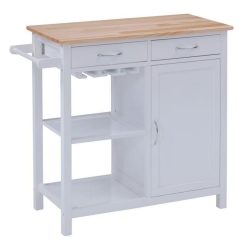 Tout neuf ???? Paris Prix Desserte De Cuisine 2 Tiroirs Coril 82cm Blanc ✨