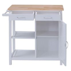 Tout neuf ???? Paris Prix Desserte De Cuisine 2 Tiroirs Coril 82cm Blanc ✨ -VIDAXL Shop unnamed file 346