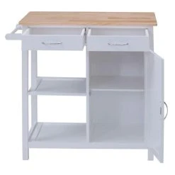 Tout neuf 👏 Paris Prix Desserte De Cuisine 2 Tiroirs Coril 82cm Blanc ✨ -VIDAXL Shop unnamed file 346