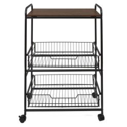 Nouveau ???? Paris Prix Desserte 2 Étagères & 2 Tiroirs Métal 86cm Noir ???? -VIDAXL Shop unnamed file 357