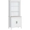 Vente flash 🔔 HOMCOM Armoire De Cuisine Buffet Haut 2 Portes 3 étagères Plateau MDF Panneaux Blanc Aspect Chêne Clair 👍 -VIDAXL Shop unnamed file 359