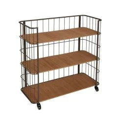 Remise 🧨 Desserte 3 Étages Métal Brocante 94cm Naturel 🤩