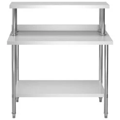Coupon 🧨 VIDAXL Table De Travail De Cuisine Avec Etagere 120x60x120 Cm Inox 🌟 -VIDAXL Shop unnamed file 38