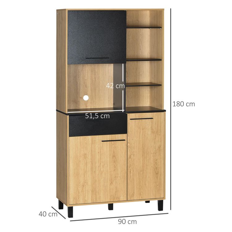 HOMCOM Buffet haut multi-rangement 3 portes tiroir 5 niches bicolore aspect bois clair noir Bon marché ???? HOMCOM Buffet Haut Multi-rangement 3 Portes Tiroir 5 Niches Bicolore Aspect Bois Clair Noir ✨ -VIDAXL Shop unnamed file 391