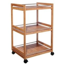 Promo 🛒 Desserte De Cuisine Bambou 74cm Marron 👏