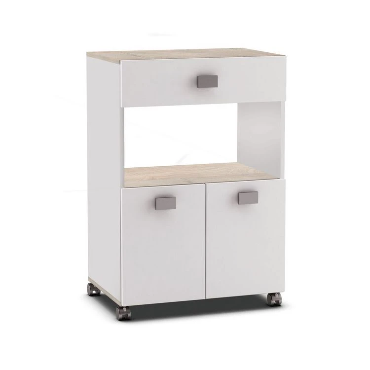 Grosses soldes 🌟 Desserte Micro Ondes 2 Portes 1 Tiroir à Roulettes L42 X P59,6 X H88,3 Cm THYM ❤️ 5 Grosses soldes 🌟 Desserte Micro Ondes 2 Portes 1 Tiroir à Roulettes L42 X P59,6 X H88,3 Cm THYM ❤️ – Image 3