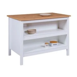 Acheter 🔔 Ilot Central De Cuisine 2 Niches De Rangement L124xP75xH91,5 Cm LINA ❤️ -VIDAXL Shop unnamed file 419