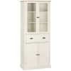 Remise ???? HOMCOM Armoire De Cuisine Buffet Haut 4 Portes Grand Tiroir Coulissant Dim. 76L X 40l X 182H Cm Panneaux Crème Verre ???? -VIDAXL Shop unnamed file 426