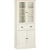 Remise 🧨 HOMCOM Armoire De Cuisine Buffet Haut 4 Portes Grand Tiroir Coulissant Dim. 76L X 40l X 182H Cm Panneaux Crème Verre 🎁 -VIDAXL Shop unnamed file 426