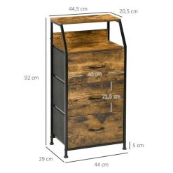 Budget 😉 HOMCOM Buffet Design Industriel - 5 Tiroirs, Niche, étagère - Châssis Acier Noir MDF Aspect Bois Avec Veinage 👏 -VIDAXL Shop unnamed file 434