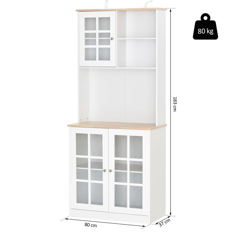 HOMCOM HOMCOM Armoire de cuisine multi-rangements 3 portes vitrine verre avec étagère 2 niches grand plateau MDF blanc chêne Grosses soldes ???? HOMCOM HOMCOM Armoire De Cuisine Multi-rangements 3 Portes Vitrine Verre Avec étagère 2 Niches Grand Plateau MDF Blanc Chêne ???? -VIDAXL Shop unnamed file 437