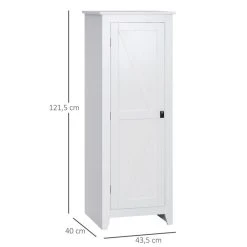 Acheter 🔔 HOMCOM Armoire De Cuisine Style Campagne Chic 1 Porte 3 étagères Réglables - Dim. 43L X 40l X 121H Cm - MDF Blanc 🥰 -VIDAXL Shop unnamed file 440