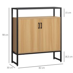 Top 10 ???? HOMCOM Buffet Meuble De Rangement 2 Portes Avec 2 étagères Plateau Verre Trempé Fumé Châssis Métal Noir MDF Aspect Bois Clair ???? -VIDAXL Shop unnamed file 452