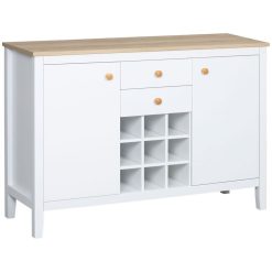 Les meilleures critiques de ???? HOMCOM HOMCOM Buffet Meuble De Rangement Avec 2 Tiroirs, 2 Portes étagères Réglables Et Porte-bouteilles Pour 9 Bouteilles - Dim. 110I X 35P X 75H Cm ✨