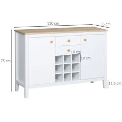 Les meilleures critiques de 😍 HOMCOM HOMCOM Buffet Meuble De Rangement Avec 2 Tiroirs, 2 Portes étagères Réglables Et Porte-bouteilles Pour 9 Bouteilles - Dim. 110I X 35P X 75H Cm ✨ -VIDAXL Shop unnamed file 458