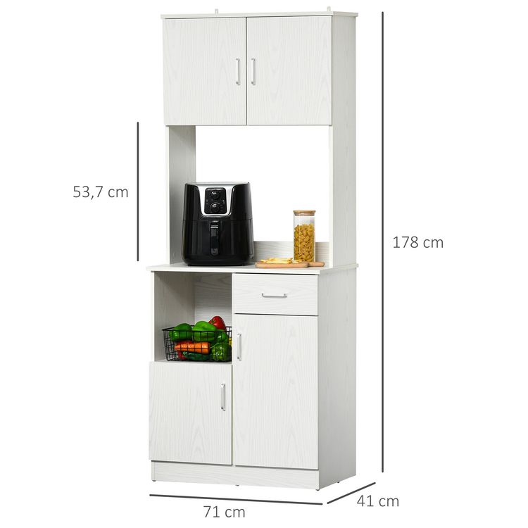 HOMCOM HOMCOM Armoire de cuisine multi-rangements 4 portes 1 tiroirs étagère + grand plateau 71 x 41 x 178 cm MDF blanc Tout neuf ???? HOMCOM HOMCOM Armoire De Cuisine Multi-rangements 4 Portes 1 Tiroirs étagère + Grand Plateau 71 X 41 X 178 Cm MDF Blanc ❤️ -VIDAXL Shop unnamed file 464