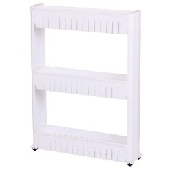 Meilleure affaire ???? No Name Resserre 3 étagères Sur Roulettes Blanc ????
