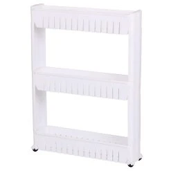 Meilleure affaire 🔥 No Name Resserre 3 étagères Sur Roulettes Blanc 🛒