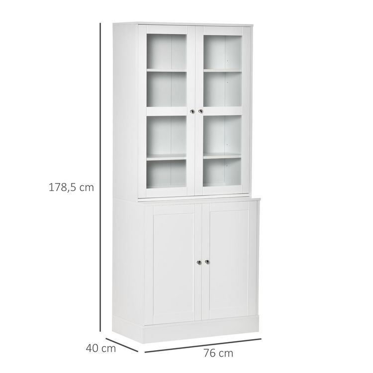 HOMCOM HOMCOM Bibliothèque vitrine multi-rangement - 2 portes verre, 2 portes bois, 4 étagères réglables - MDF blanc Meilleure vente ???? HOMCOM HOMCOM Bibliothèque Vitrine Multi-rangement - 2 Portes Verre, 2 Portes Bois, 4 étagères Réglables - MDF Blanc ???? -VIDAXL Shop unnamed file 482