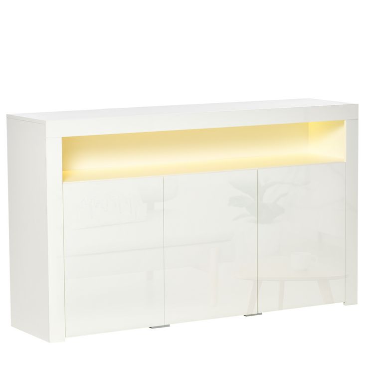 HOMCOM HOMCOM Buffet LED - meuble de rangement LED - 3 placards avec étagère et grande niche - panneaux particules MDF blanc laqué Promo ???? HOMCOM HOMCOM Buffet LED - Meuble De Rangement LED - 3 Placards Avec étagère Et Grande Niche - Panneaux Particules MDF Blanc Laqué ???? -VIDAXL Shop unnamed file 492