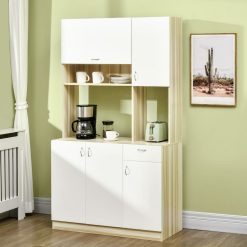 Meilleure vente ???? HOMCOM HOMCOM Armoire De Cuisine Contemporaine Rangement- Buffet Haut - 5 Portes, 1 Tiroir, 3 Niches - 102 X 48 X 180 Cm ⭐ -VIDAXL Shop unnamed file 513