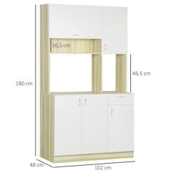 Meilleure vente 🔔 HOMCOM HOMCOM Armoire De Cuisine Contemporaine Rangement- Buffet Haut - 5 Portes, 1 Tiroir, 3 Niches - 102 X 48 X 180 Cm ⭐ -VIDAXL Shop unnamed file 514