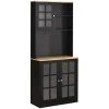 Meilleur prix ❤️ HOMCOM Armoire De Cuisine Multi-rangements 3 Portes Vitrine Verre Avec étagère 2 Niches Grand Plateau MDF 🧨 -VIDAXL Shop unnamed file 515