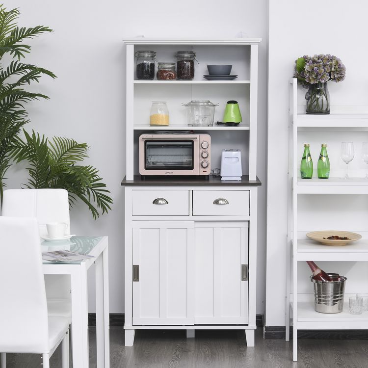 HOMCOM HOMCOM Armoire de cuisine multi-rangements 2 portes coulissantes 2 tiroirs 2 étagères + plateau blanc noir Meilleur prix ⌛ HOMCOM HOMCOM Armoire De Cuisine Multi-rangements 2 Portes Coulissantes 2 Tiroirs 2 étagères + Plateau Blanc Noir ❤️ -VIDAXL Shop unnamed file 528