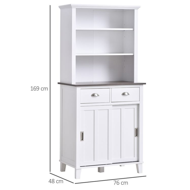 HOMCOM HOMCOM Armoire de cuisine multi-rangements 2 portes coulissantes 2 tiroirs 2 étagères + plateau blanc noir Meilleur prix ⌛ HOMCOM HOMCOM Armoire De Cuisine Multi-rangements 2 Portes Coulissantes 2 Tiroirs 2 étagères + Plateau Blanc Noir ❤️ -VIDAXL Shop unnamed file 529