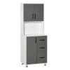 Nouveau ✨ HOMCOM HOMCOM Armoire De Cuisine Multi-rangements 2 + 1 Porte 3 Tiroirs + Grand Plateau Dim. 60L X 40l X 150H Cm Bicolore Gris Blanc ???? -VIDAXL Shop unnamed file 530