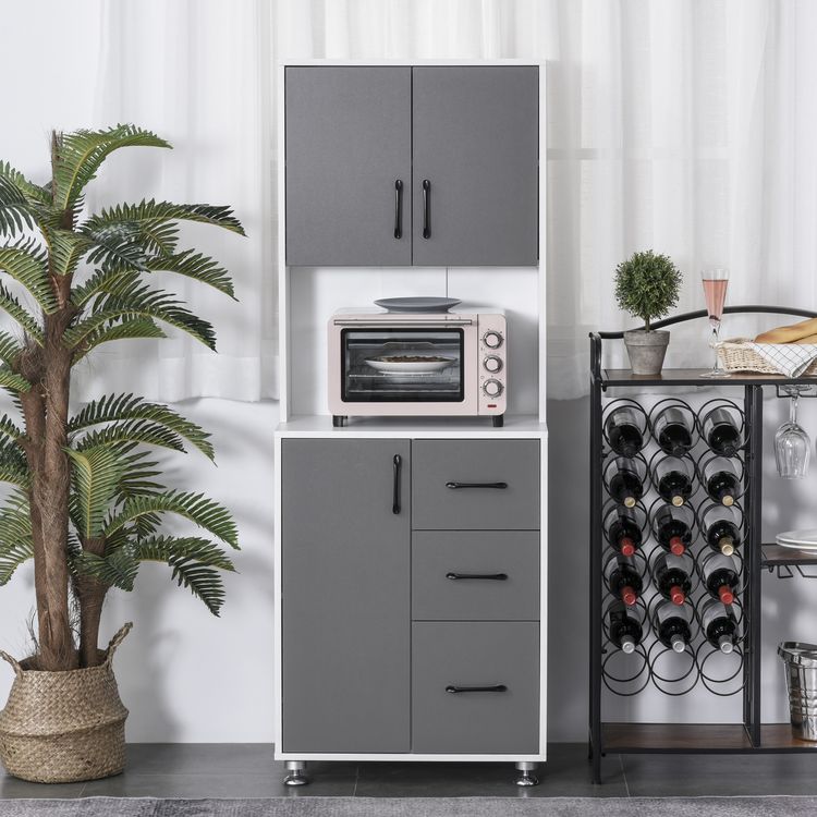 HOMCOM HOMCOM Armoire de cuisine multi-rangements 2 + 1 porte 3 tiroirs + grand plateau dim. 60L x 40l x 150H cm bicolore gris blanc Nouveau ✨ HOMCOM HOMCOM Armoire De Cuisine Multi-rangements 2 + 1 Porte 3 Tiroirs + Grand Plateau Dim. 60L X 40l X 150H Cm Bicolore Gris Blanc ???? -VIDAXL Shop unnamed file 531