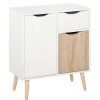 Tout neuf ⭐ HOMCOM Buffet Design Scandinave 2 Placards Tiroir Coulissant Pieds Bois Massif Pin Panneaux Particules Blanc Chêne Clair 💯 -VIDAXL Shop unnamed file 539