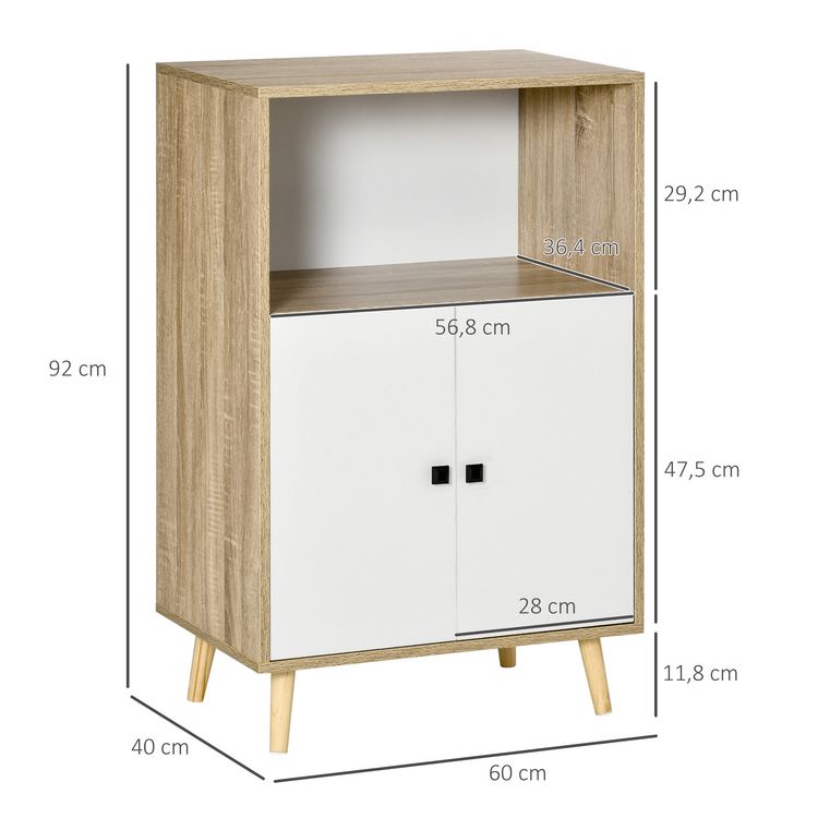 HOMCOM Buffet meuble de rangement design scandinave 2 portes étagère niche panneaux particules blanc aspect chêne clair Nouveau ❤️ HOMCOM Buffet Meuble De Rangement Design Scandinave 2 Portes étagère Niche Panneaux Particules Blanc Aspect Chêne Clair ???? -VIDAXL Shop unnamed file 544