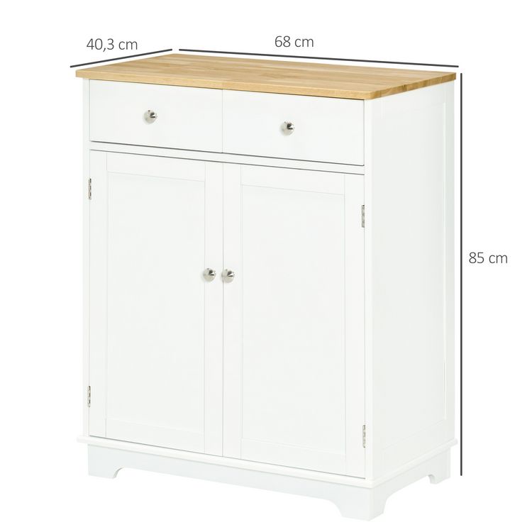 HOMCOM HOMCOM Buffet multi-rangement 2 portes avec étagère réglable 2 tiroirs coulissants MDF plateau bois d'hévéa De gros ???? HOMCOM HOMCOM Buffet Multi-rangement 2 Portes Avec étagère Réglable 2 Tiroirs Coulissants MDF Plateau Bois D'hévéa ❤️ -VIDAXL Shop unnamed file 552