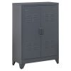 Bon marché ✔️ HOMCOM HOMCOM Armoire De Rangement Métal Design Industriel - 2 étagères - Structure Piètement Tôle Métal Gris Anthracite ???? -VIDAXL Shop unnamed file 556