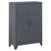 Bon marché ✔️ HOMCOM HOMCOM Armoire De Rangement Métal Design Industriel - 2 étagères - Structure Piètement Tôle Métal Gris Anthracite 🌟 -VIDAXL Shop unnamed file 556