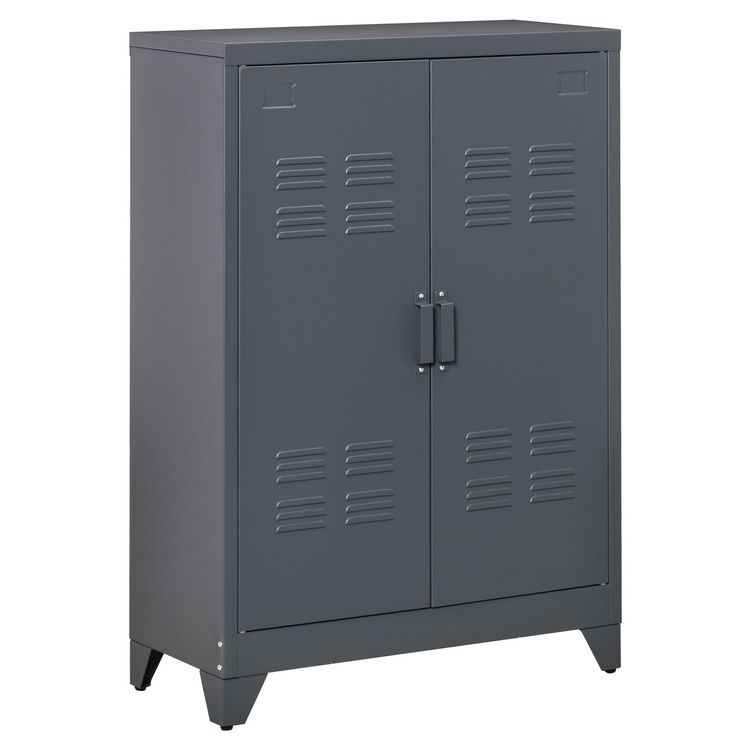 HOMCOM HOMCOM Armoire de rangement métal design industriel - 2 étagères - structure piètement tôle métal gris anthracite Bon marché ✔️ HOMCOM HOMCOM Armoire De Rangement Métal Design Industriel - 2 étagères - Structure Piètement Tôle Métal Gris Anthracite ???? -VIDAXL Shop unnamed file 556